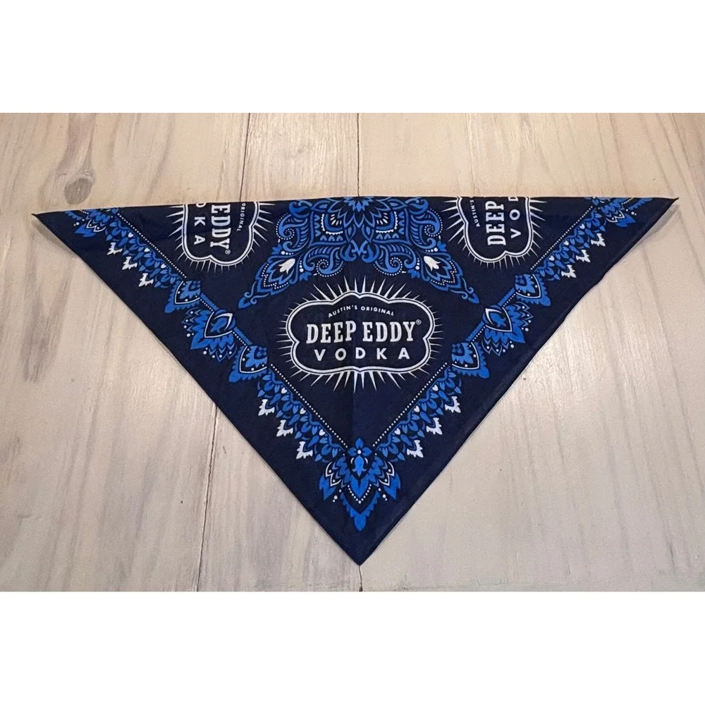 Deep Eddy Vodka Bandana Navy Blue Paisley Austin Original Austin‎ Texas 21x21